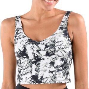 Abstract Black and White Sports Bra